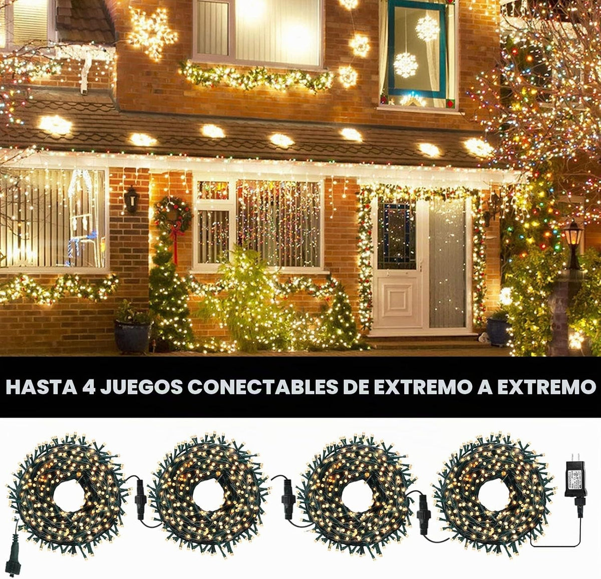 VTECHOLOGY: Cadena de 300 luces LED para árbol de Navidad de 105 pi...