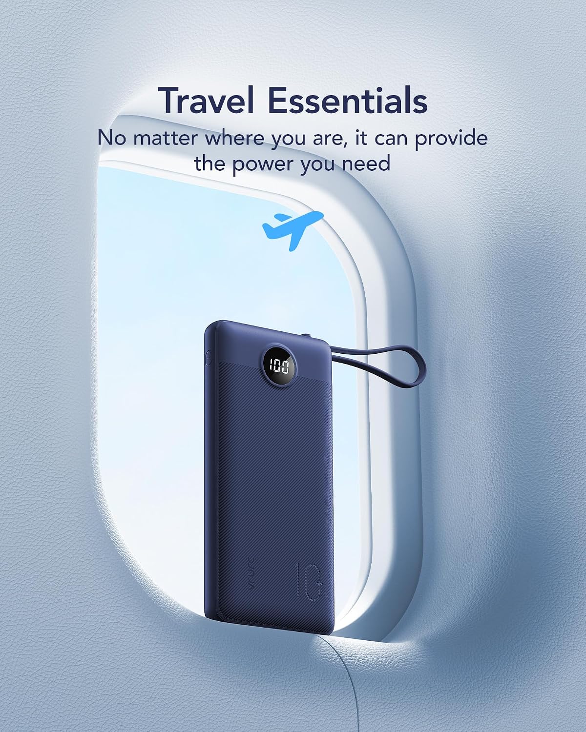 VRURC Cargador portátil, 4 cables integrados y banco de energía con...