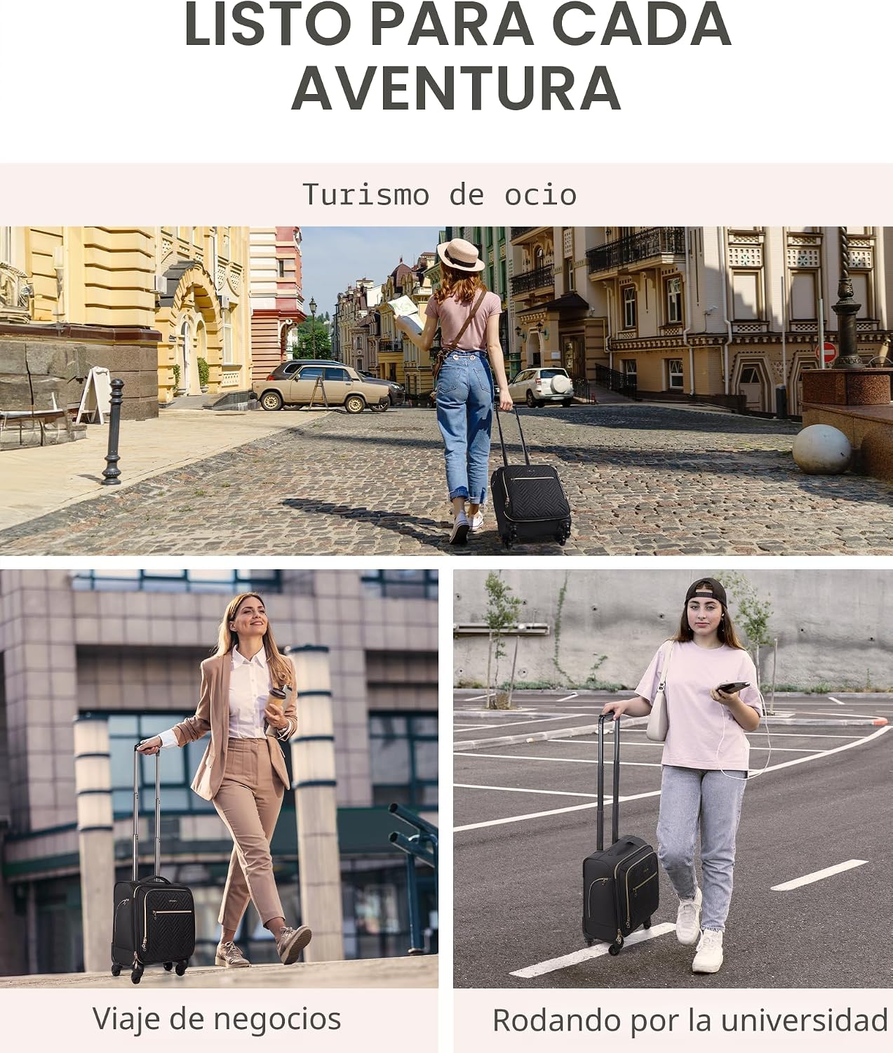 Bagsmart Equipaje de viaje Maleta de transporte, Equipaje debajo de...