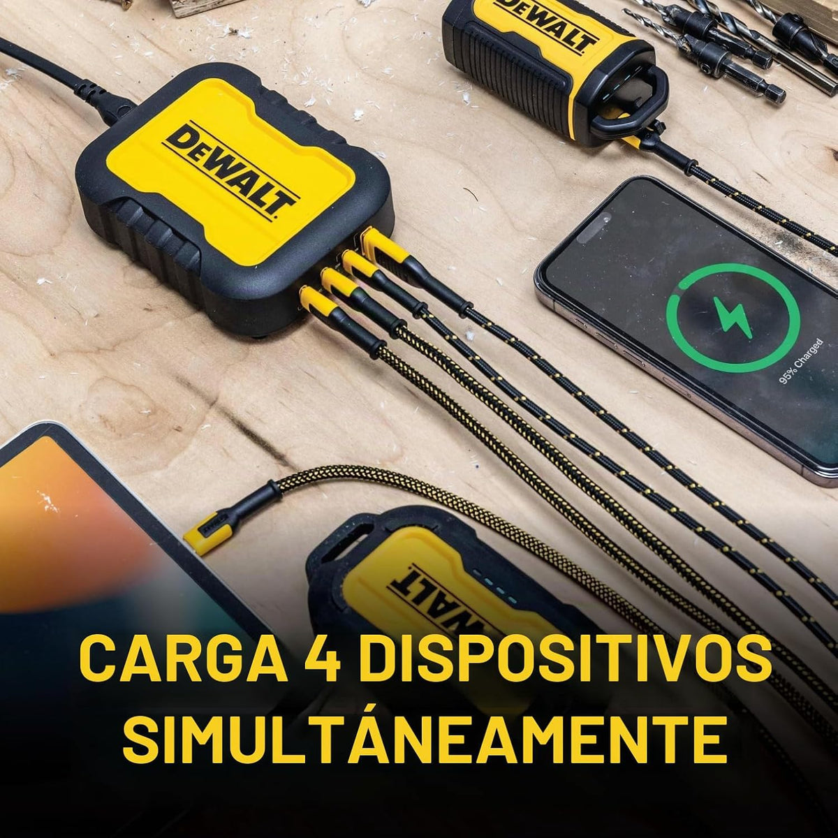 DEWALT Bloque de cargador USB C de 4 puertos de 100 W y banco de en...