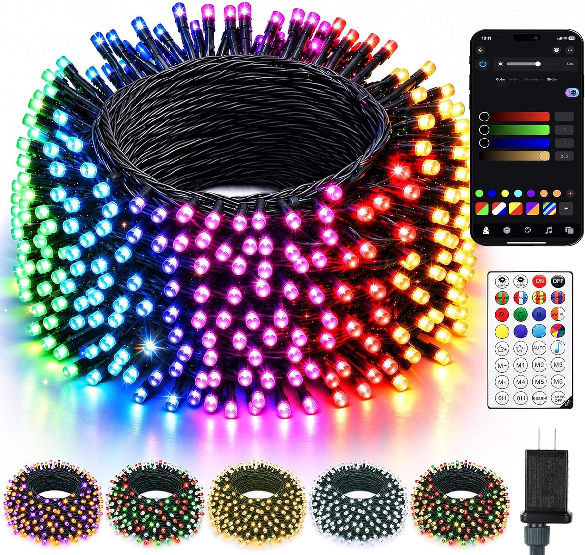 Minetom Luces inteligentes que cambian de color, Navidad, Halloween...