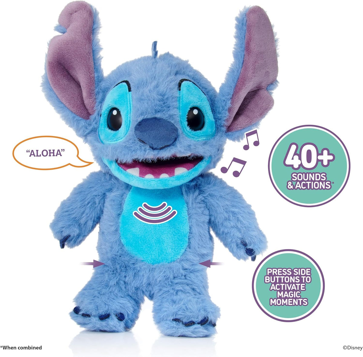 ¡Guau! Cosas Disney Stitch Palm Puppetronic | Más de 40 sonidos y a...