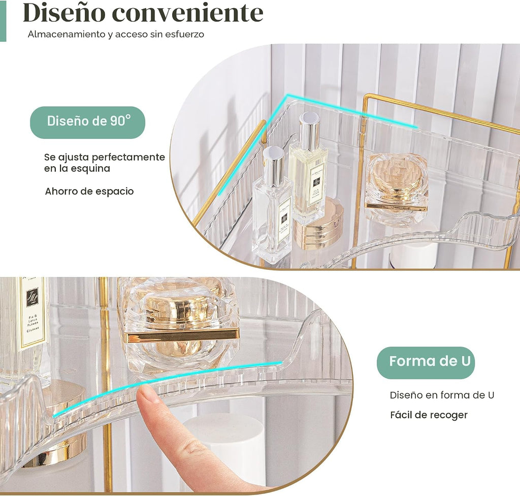 Aveniee Organizador de esquina para mostrador de baño, estante de e...