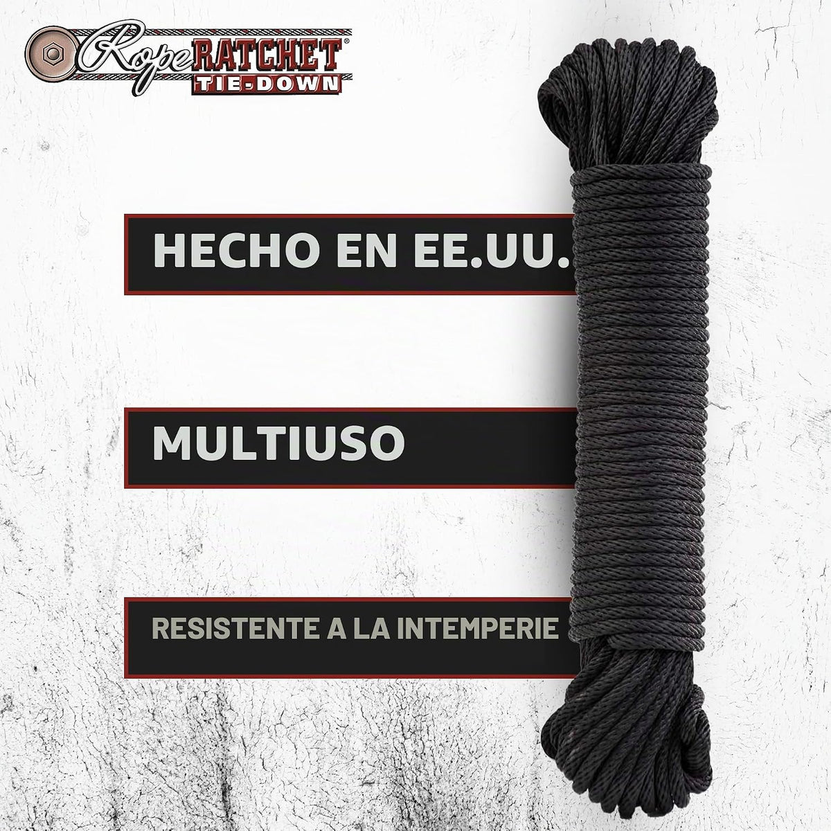 Rope Ratchet Cable de amarre 3\/16, cuerda de utilidad trenzada de...