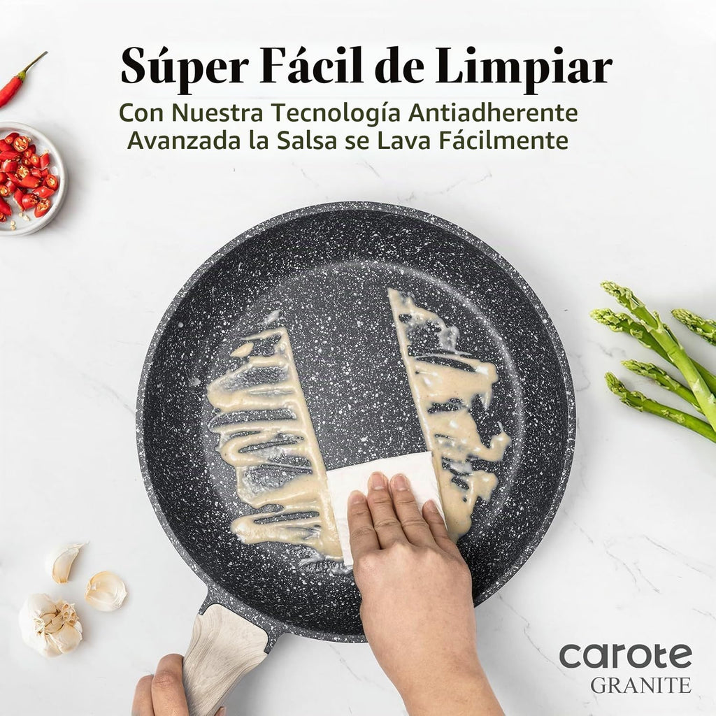 CAROTE Sartén negra antiadherente de 10 pulgadas, sin PFOA | Utensi...
