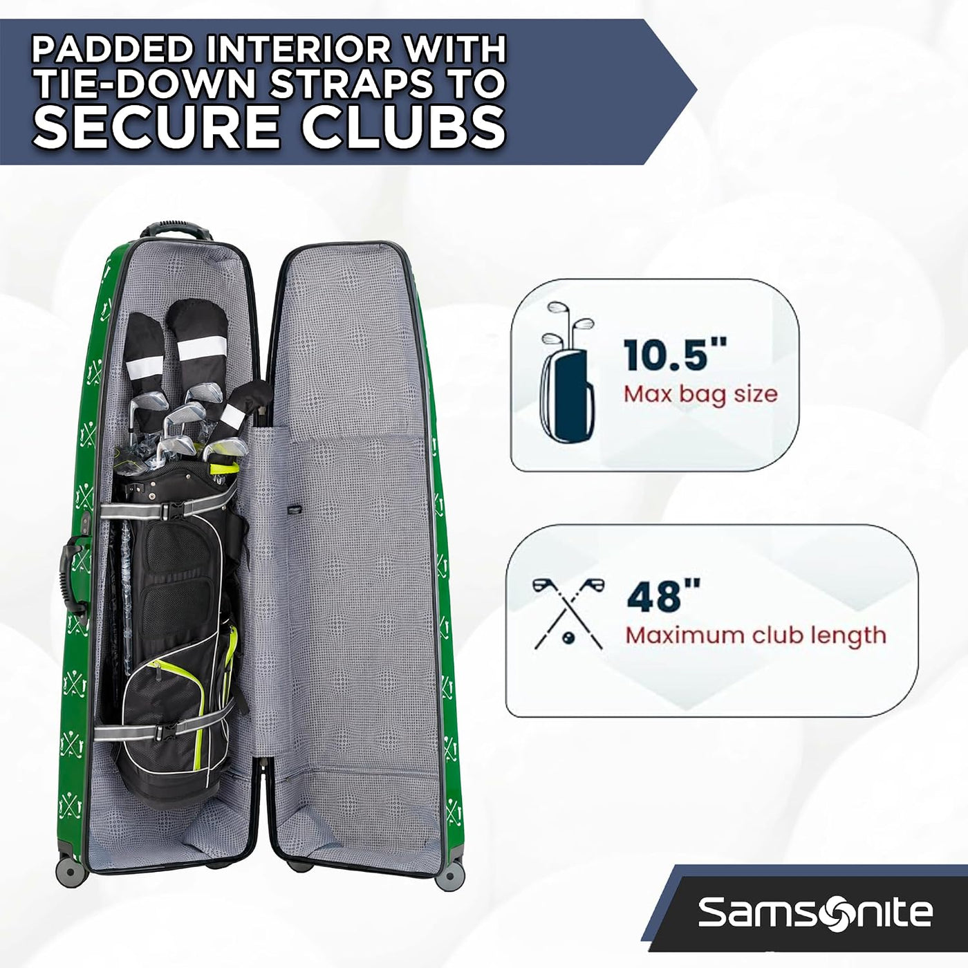 Samsonite Tour Deluxe - Funda rígida para golf, bolsa de viaje de g...