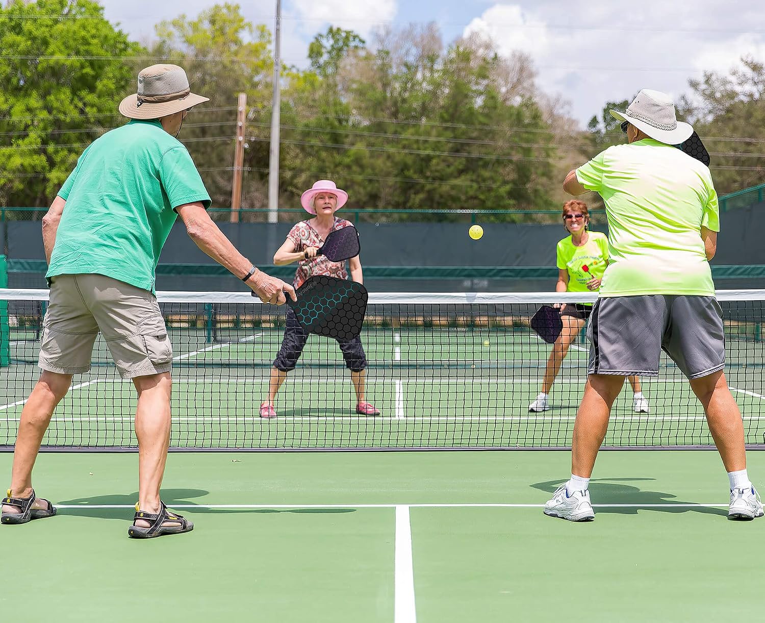 JoncAye Juego de 4 o 2 paletas de Pickleball, raquetas de fibra de...