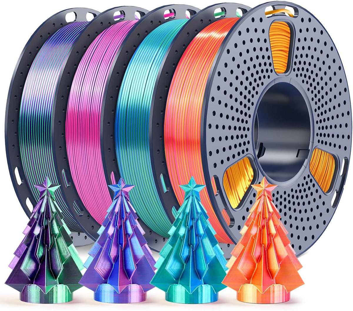 SUNLU - Filamento PLA de doble color de seda de 0.07 in, carrete de...