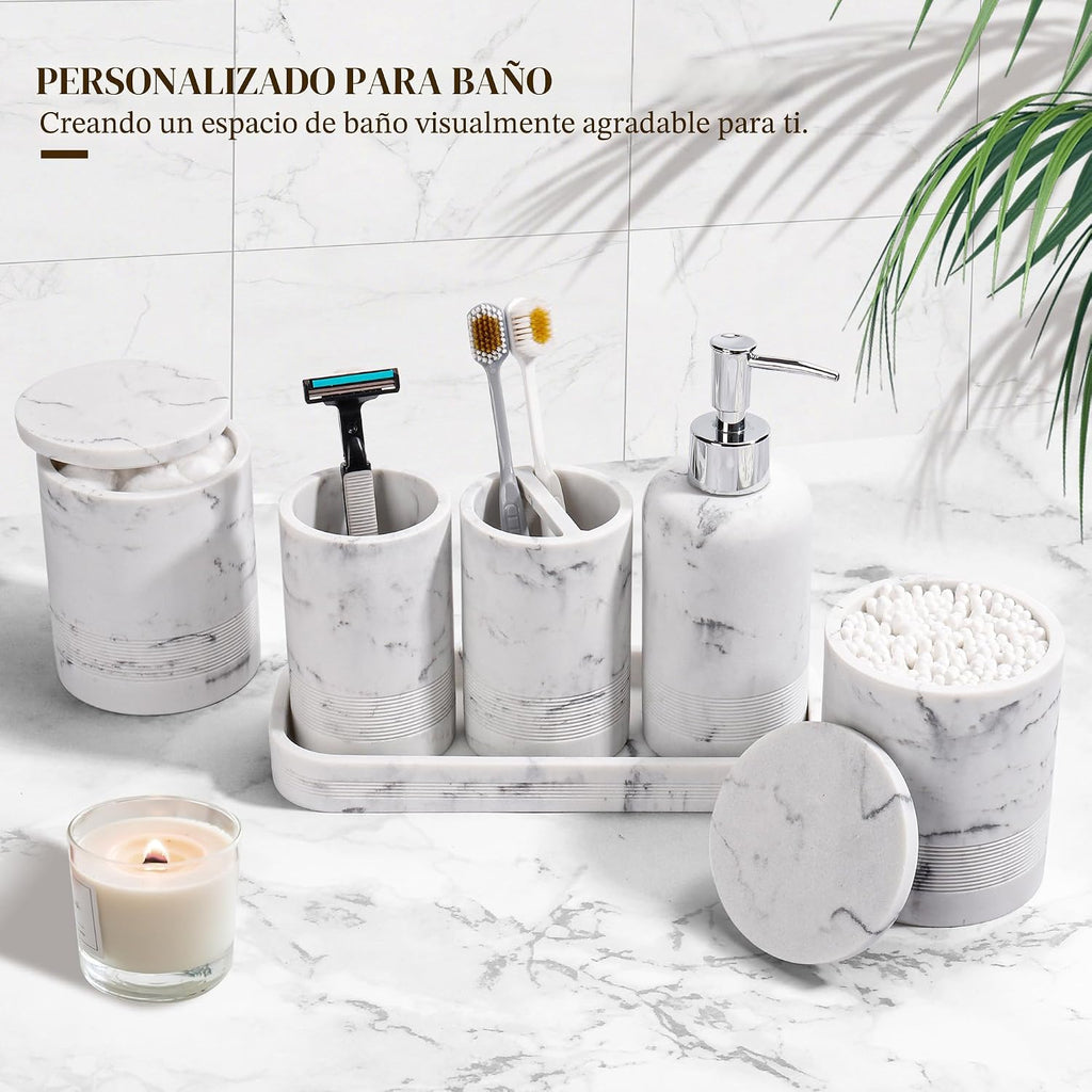 Juego de accesorios de baño, juego de accesorios de baño de 6 pieza...