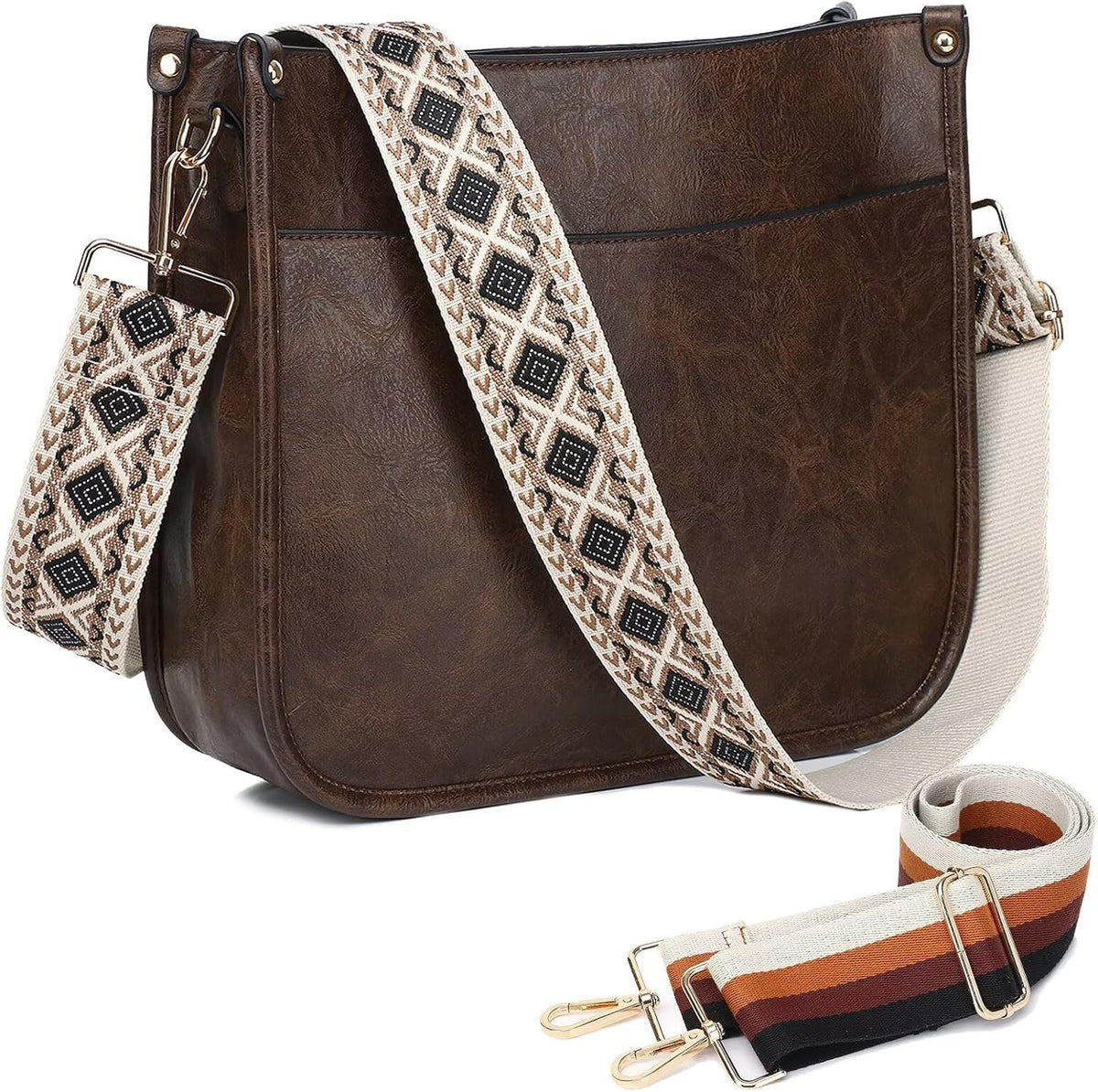 AUYOCO Bolsos cruzados de cuero vegano para mujer, bolso de hombro...