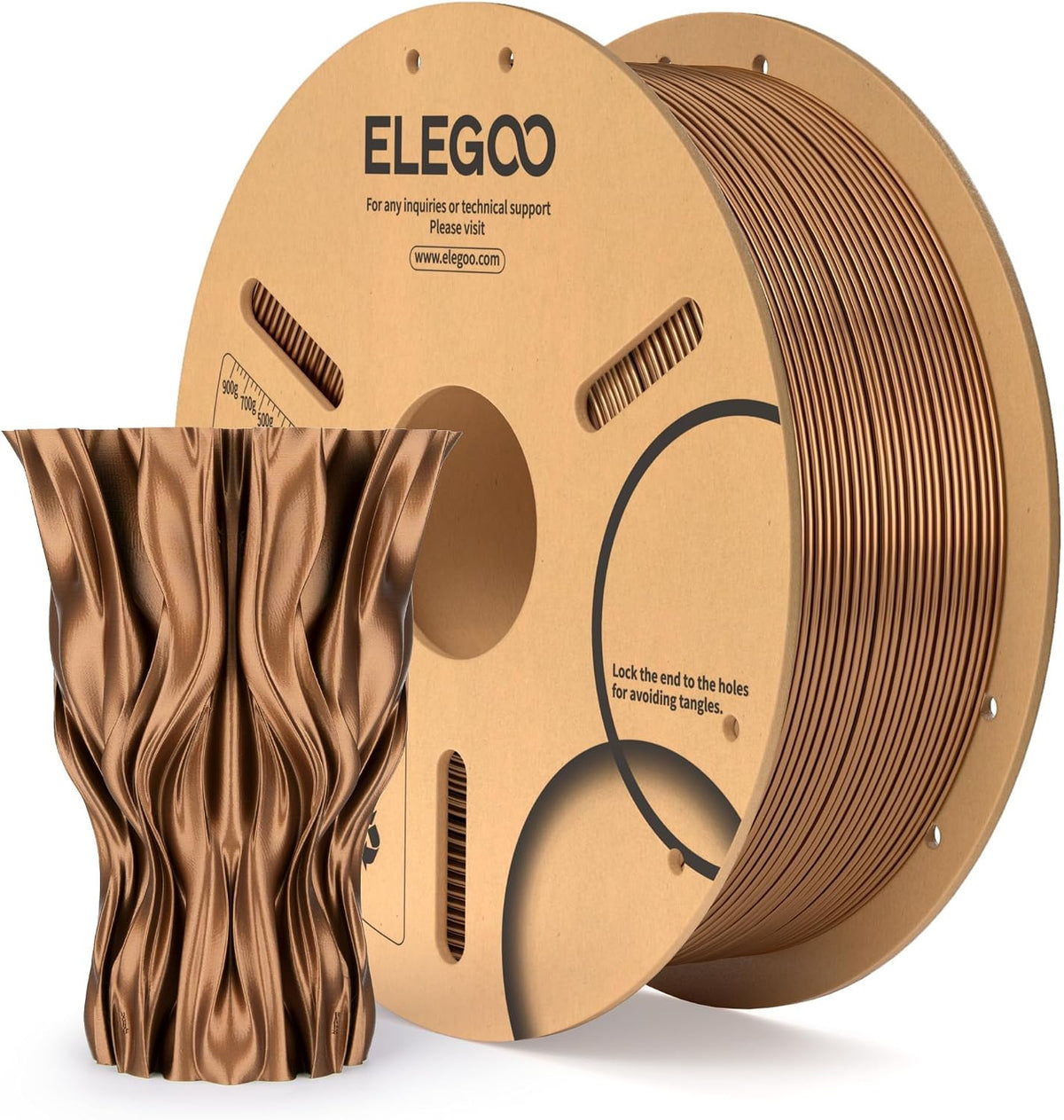 ELEGOO - Filamento PLA metálico de 1.75 mm color bronce, filamento...