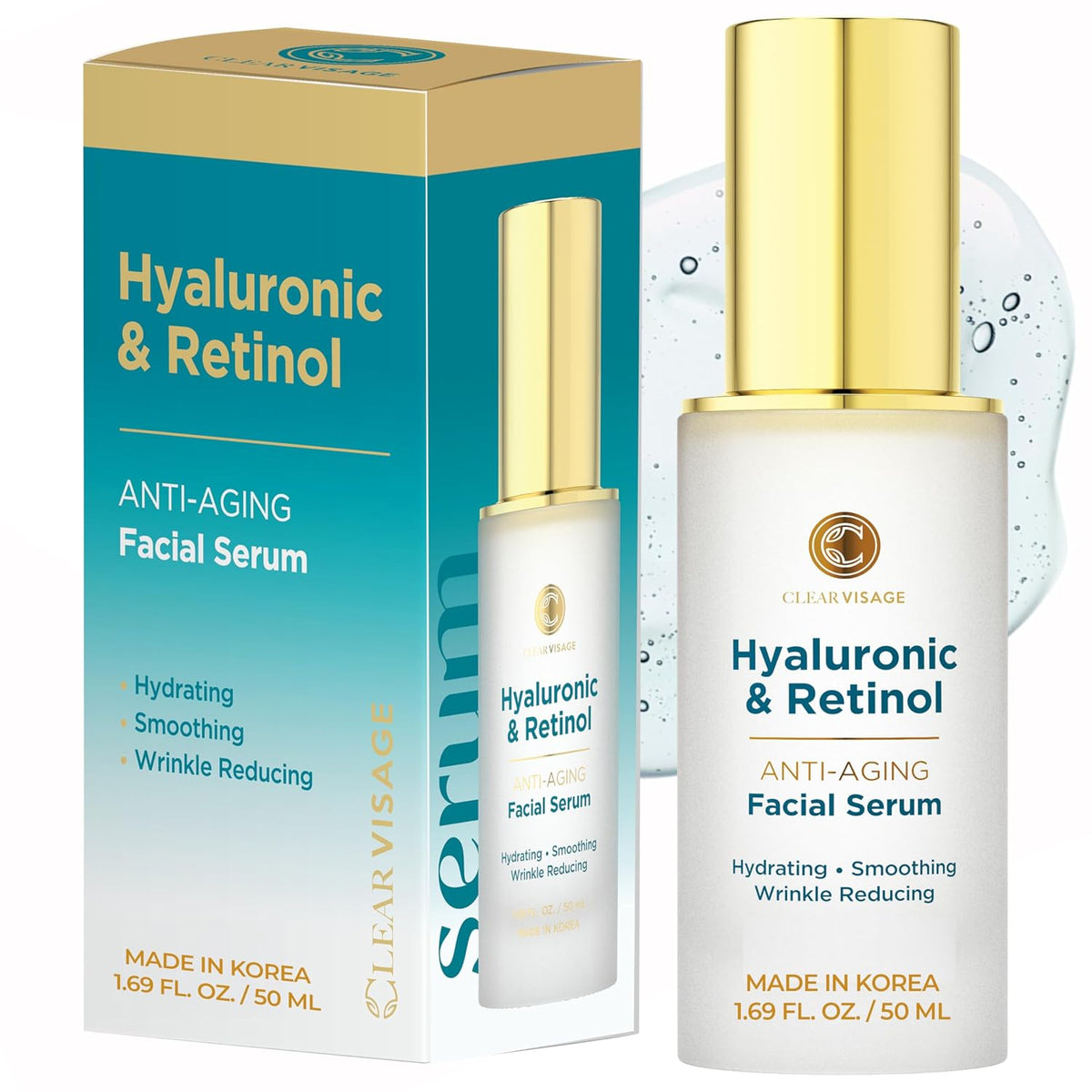 Clear Visage Suero de ácido hialurónico para cara con retinol \u201...