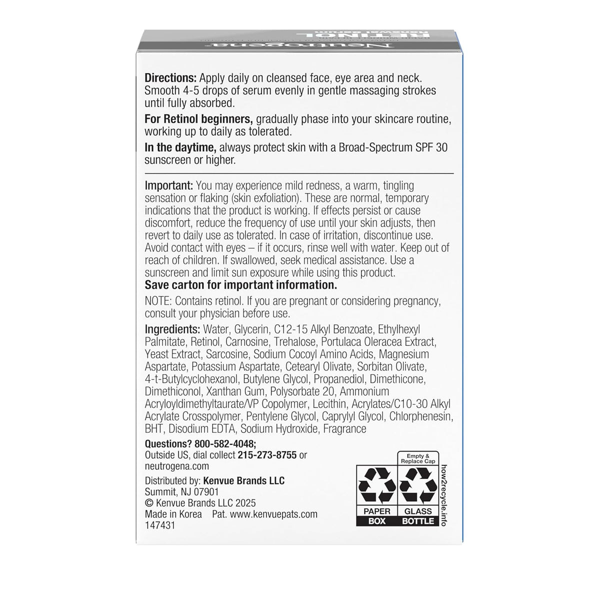 Neutrogena Rapid Wrinkle Repair Retinol Renewal Serum - Suero facia...