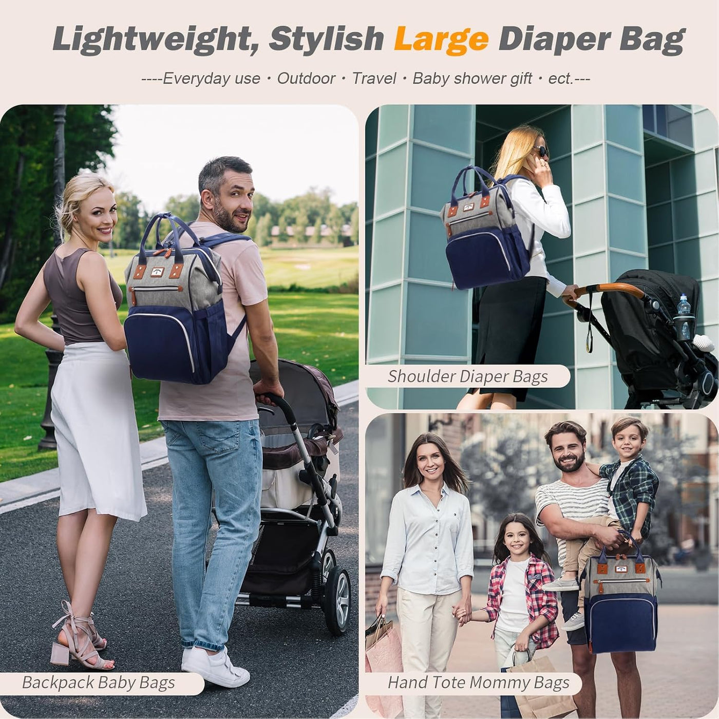 SUPROMOMI Mochila para pañales: bolsa de bebé para niño y niña, bol...