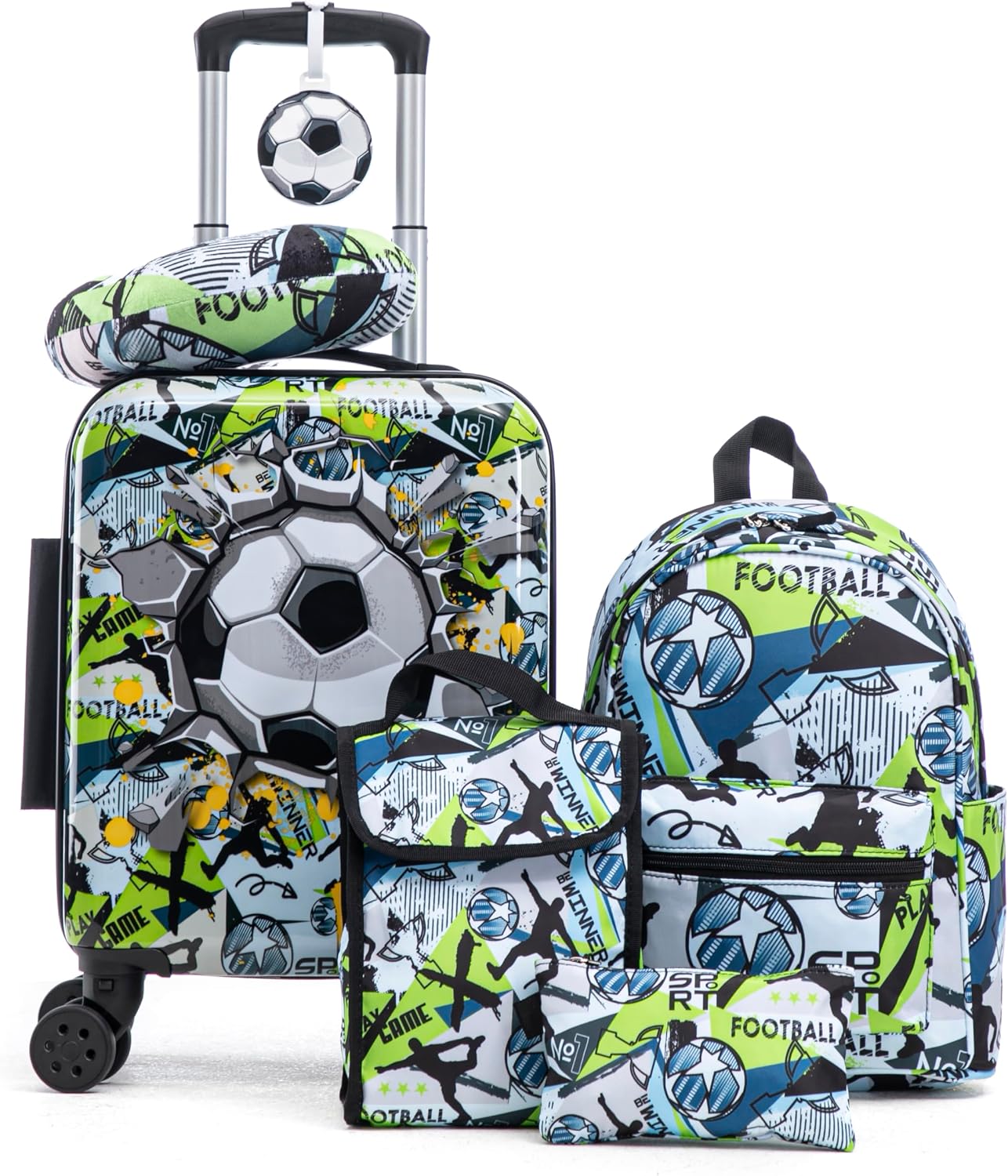 Rosamo Juego de maletas para niños de 6 piezas, equipaje rígido de...