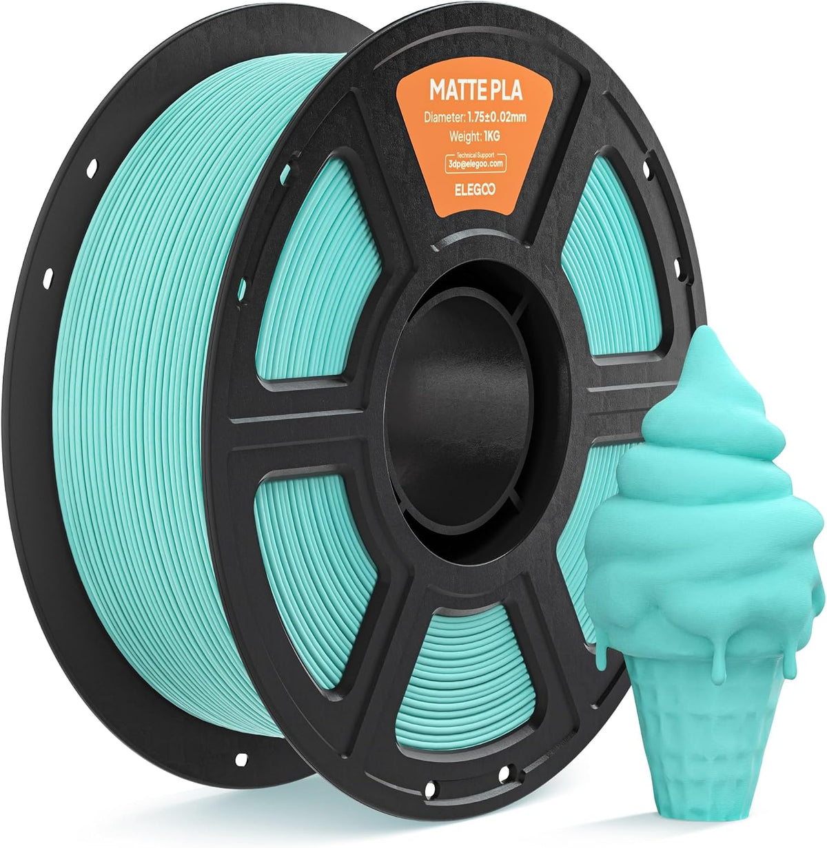ELEGOO Filamento de impresora 3D PLA mate de 0.07 in, verde azulado...