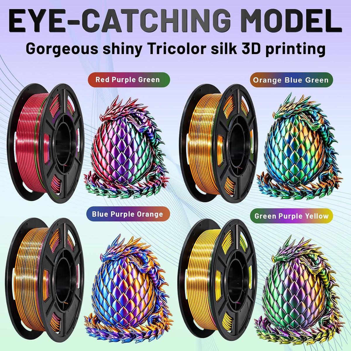Colourbing Paquete de filamentos para impresora 3D Silk PLA+, brill...