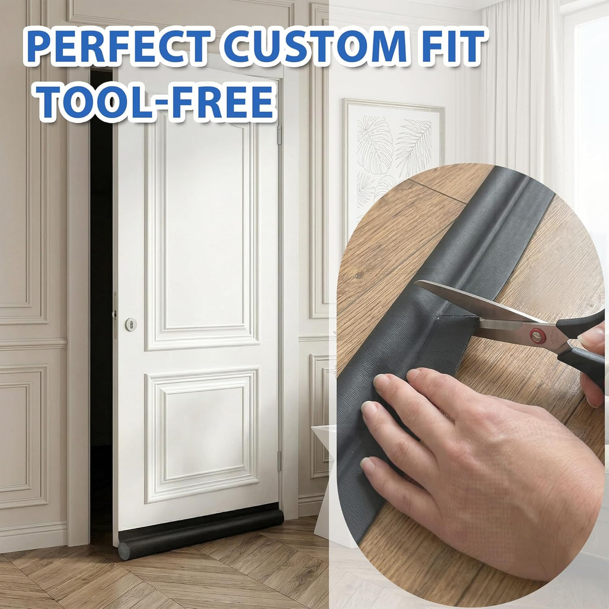 MAXTID Tope para puerta de 36 pulgadas, color negro, ajustable, blo...
