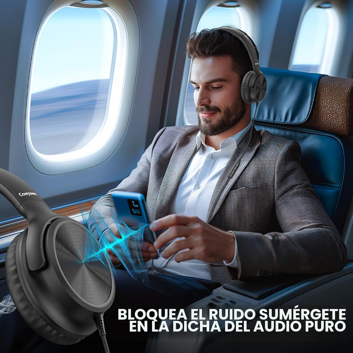 Cowyawn Auriculares USB C con cable, auriculares USB C con cable co...