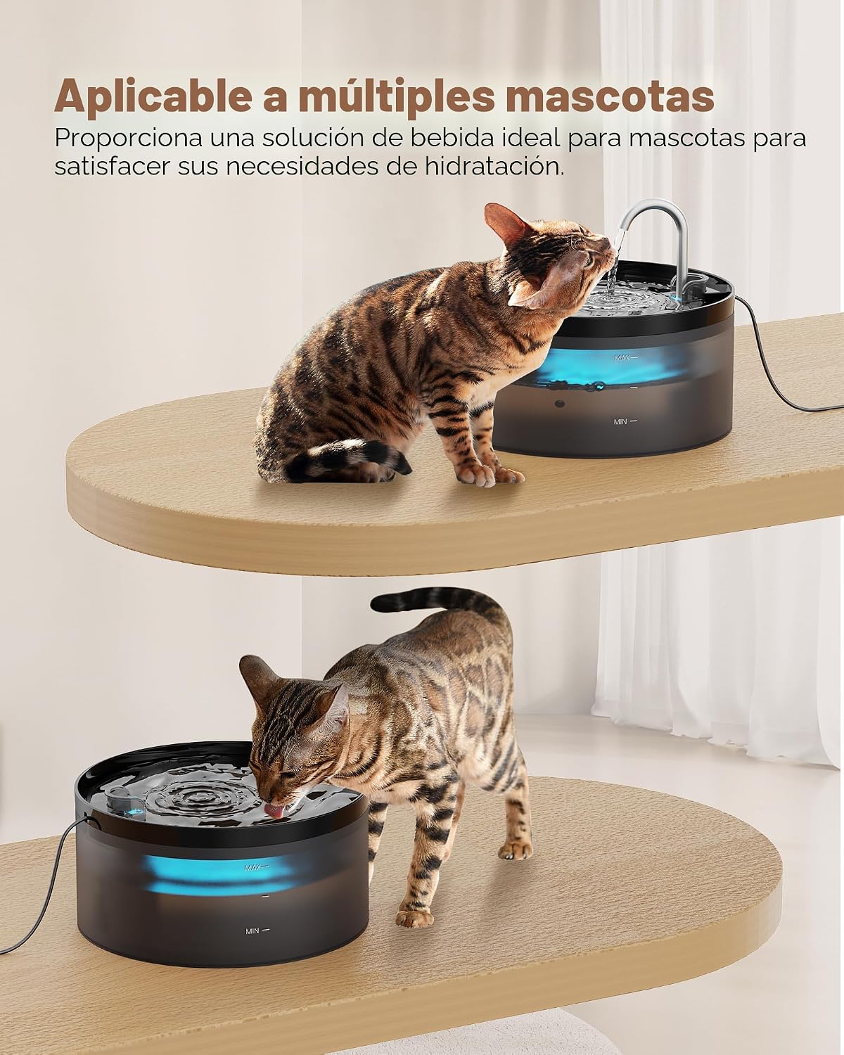 Fuente de agua para gatos: fuente para gatos de 108 oz\/3.2 L, fuen...