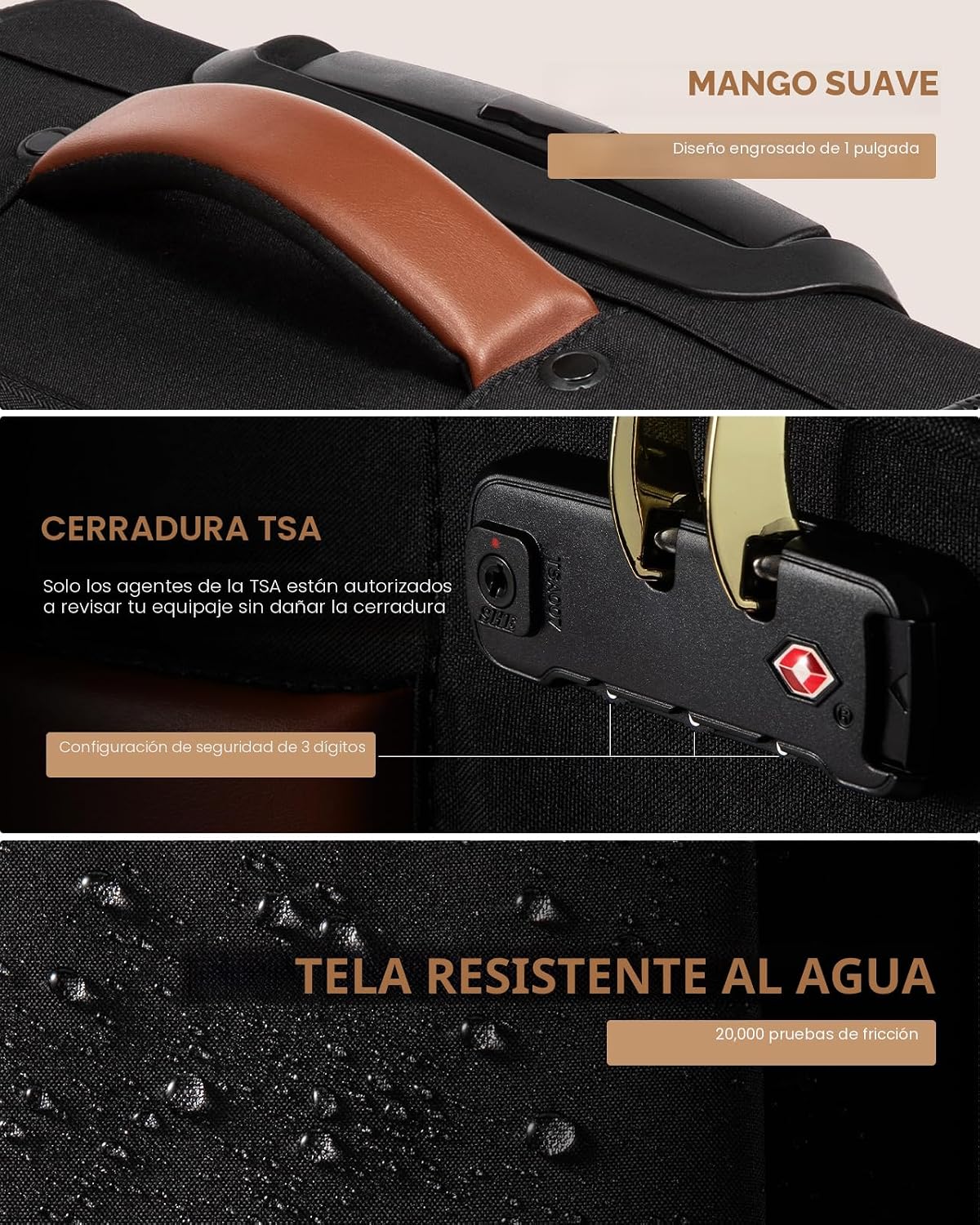 LOVEVOOK Equipaje de mano Maleta ligera con ruedas giratorias DOBLE...