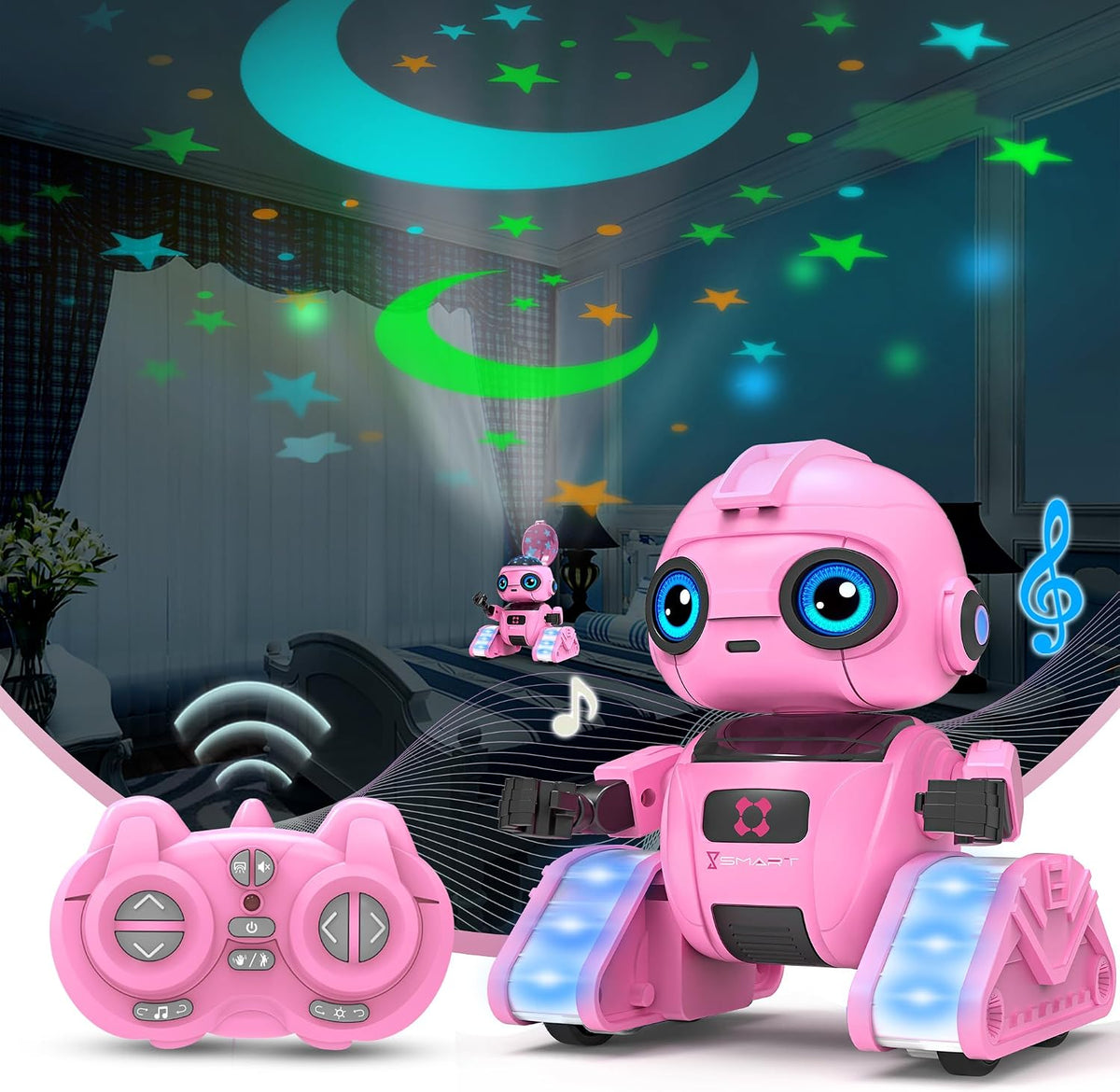 Juguetes robot para niños y niñas, robot recargable de control remo...