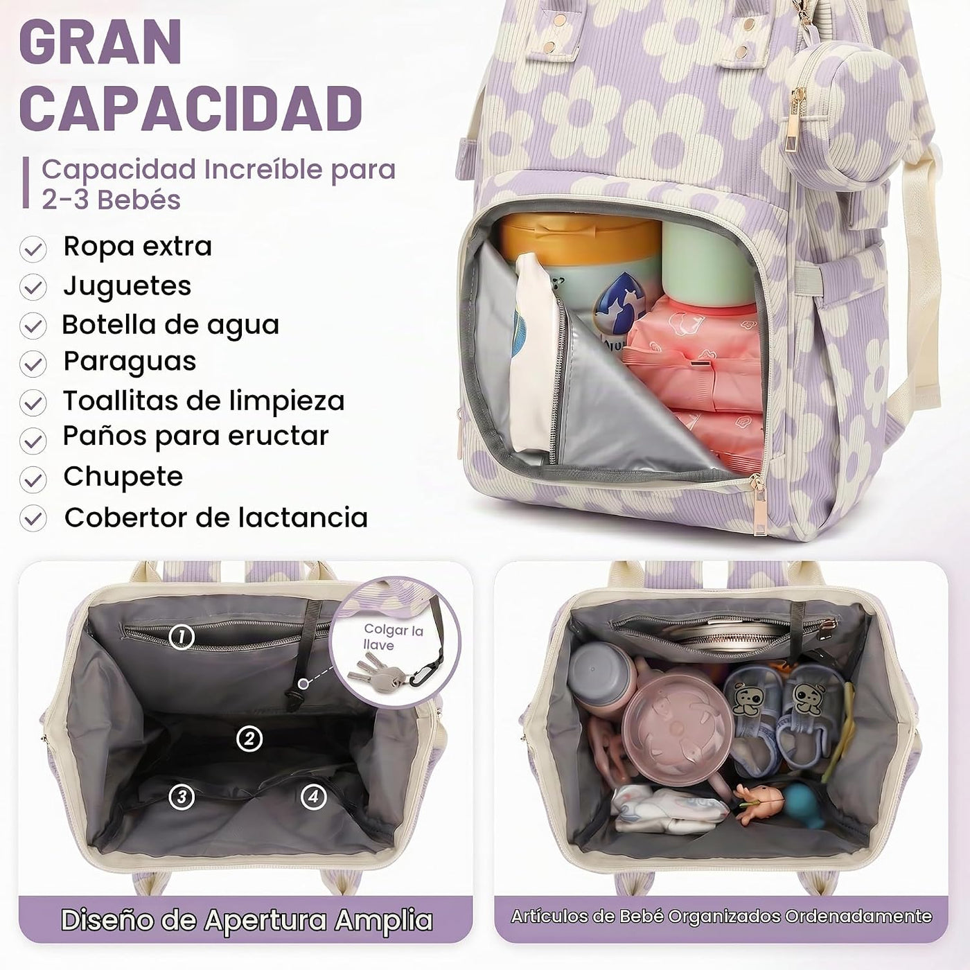 Lrenagao Mochila para pañales de bebé para mamá y papá, bolsa de pa...
