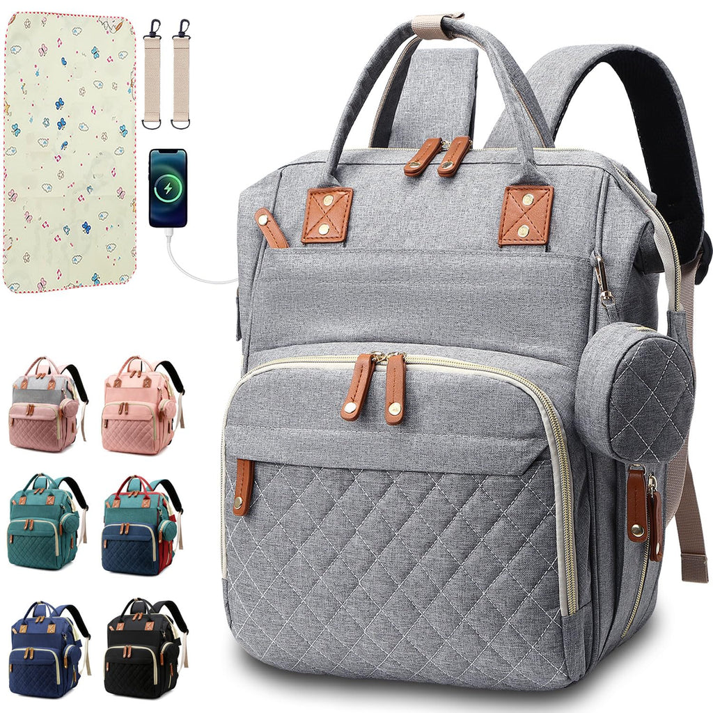SHITIESHOU Bolsa de pañales mochila para bebé, bolsa de pañales par...