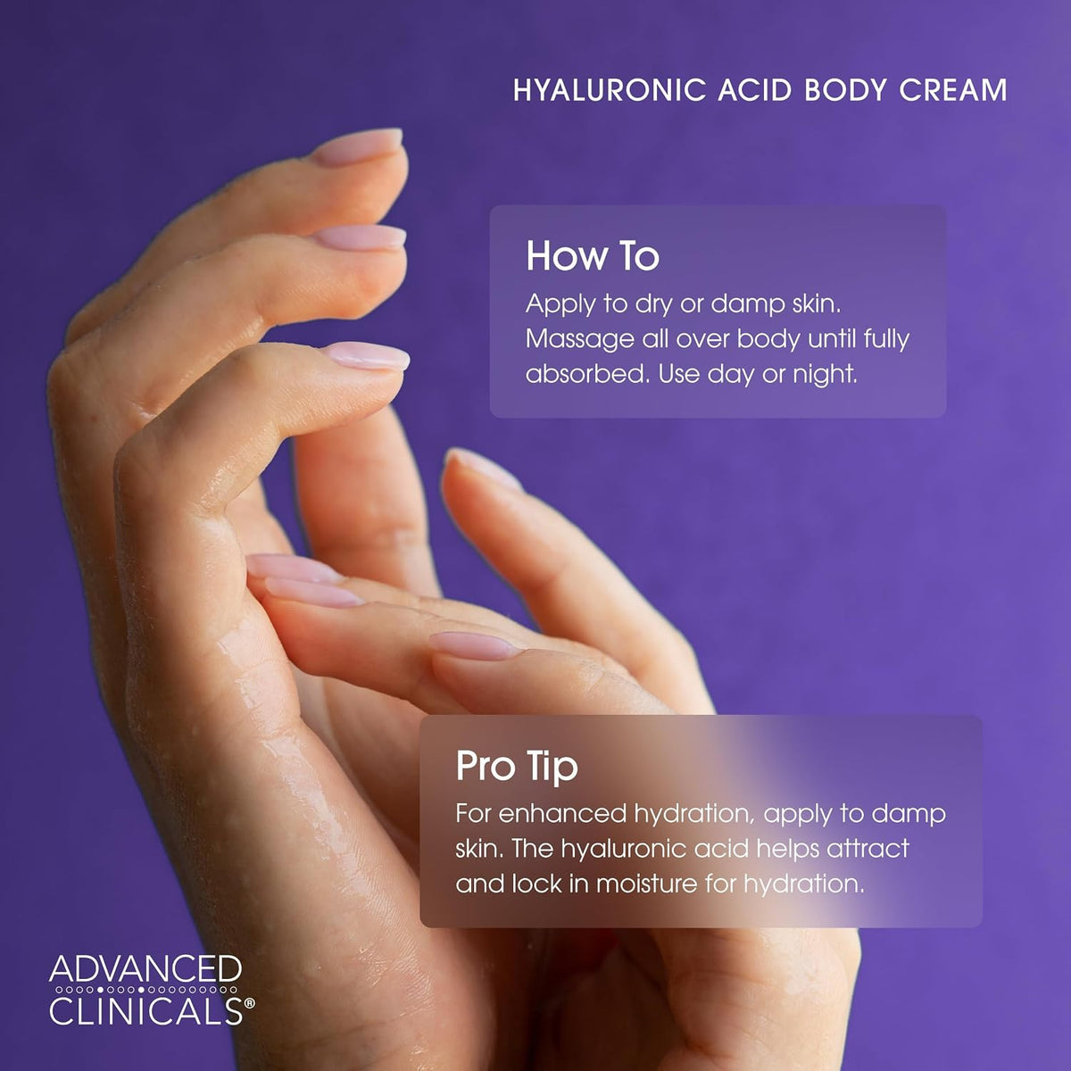 Advanced Clinicals - Crema con ácido hialurónico, loción hidratante...