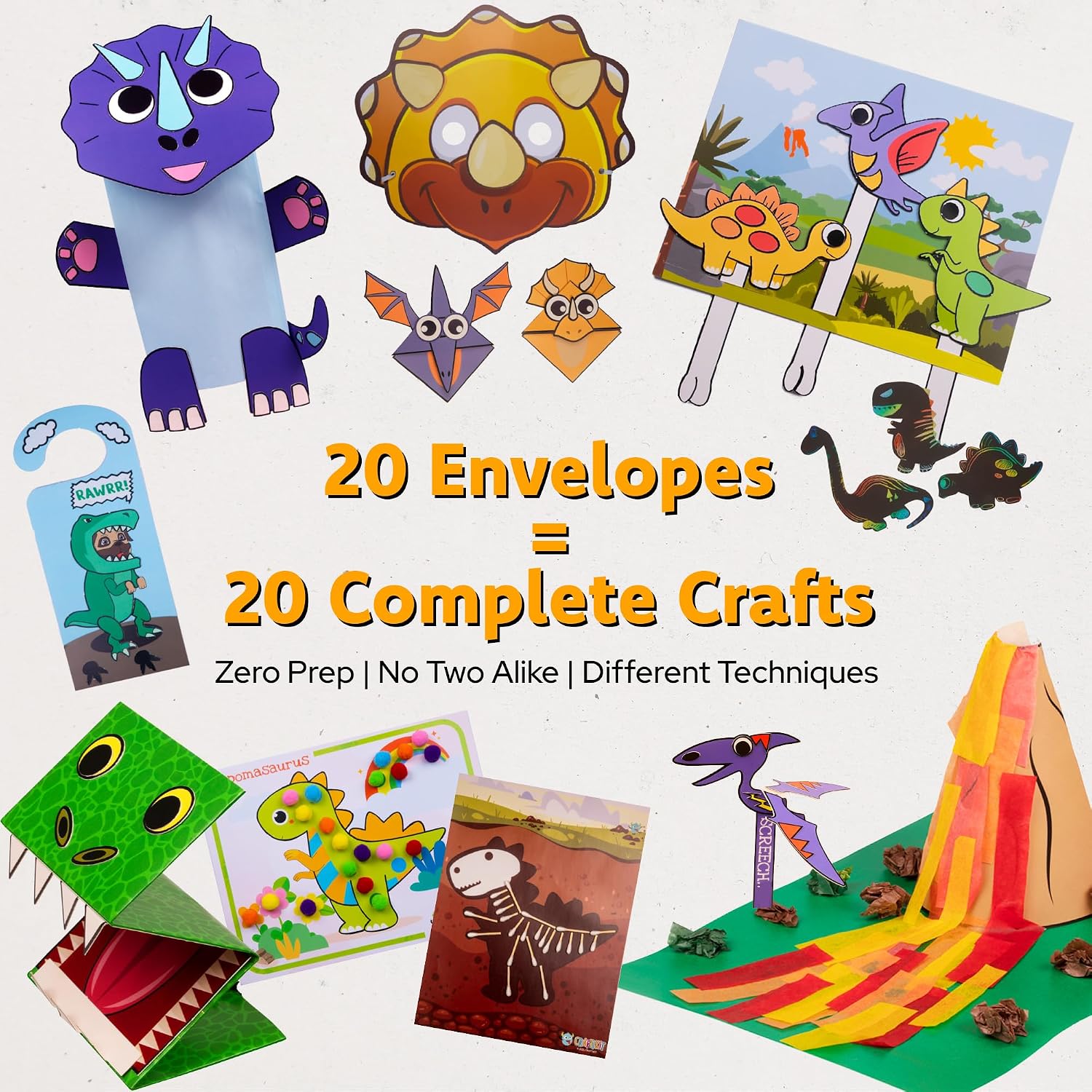 Craftikit® 20 manualidades de dinosaurios galardonadas para niños -...