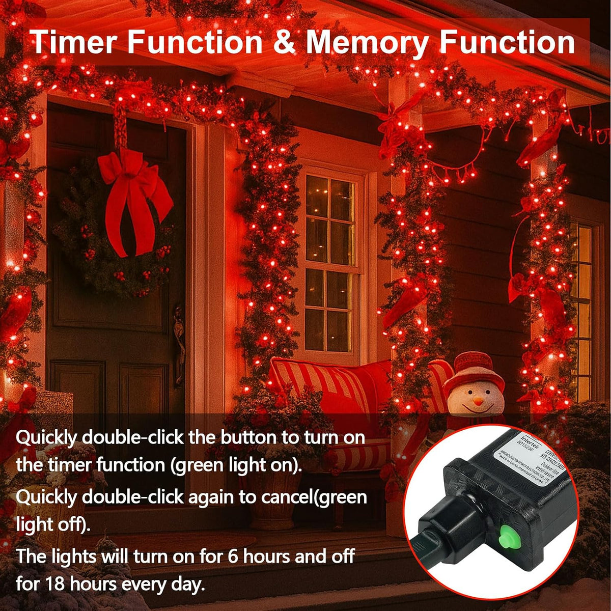 Guirnalda de 200 luces LED conectables, luces de Navidad de 66 pies...