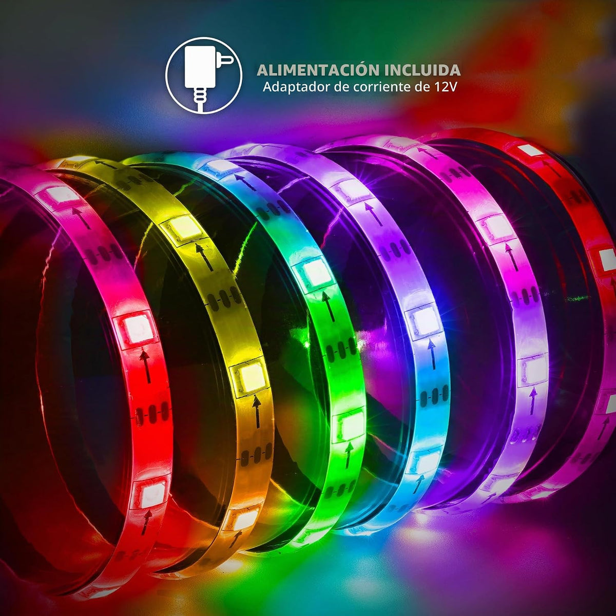 Monster Tira de luces LED inteligentes RGB+IC de 25 pies, tira de l...