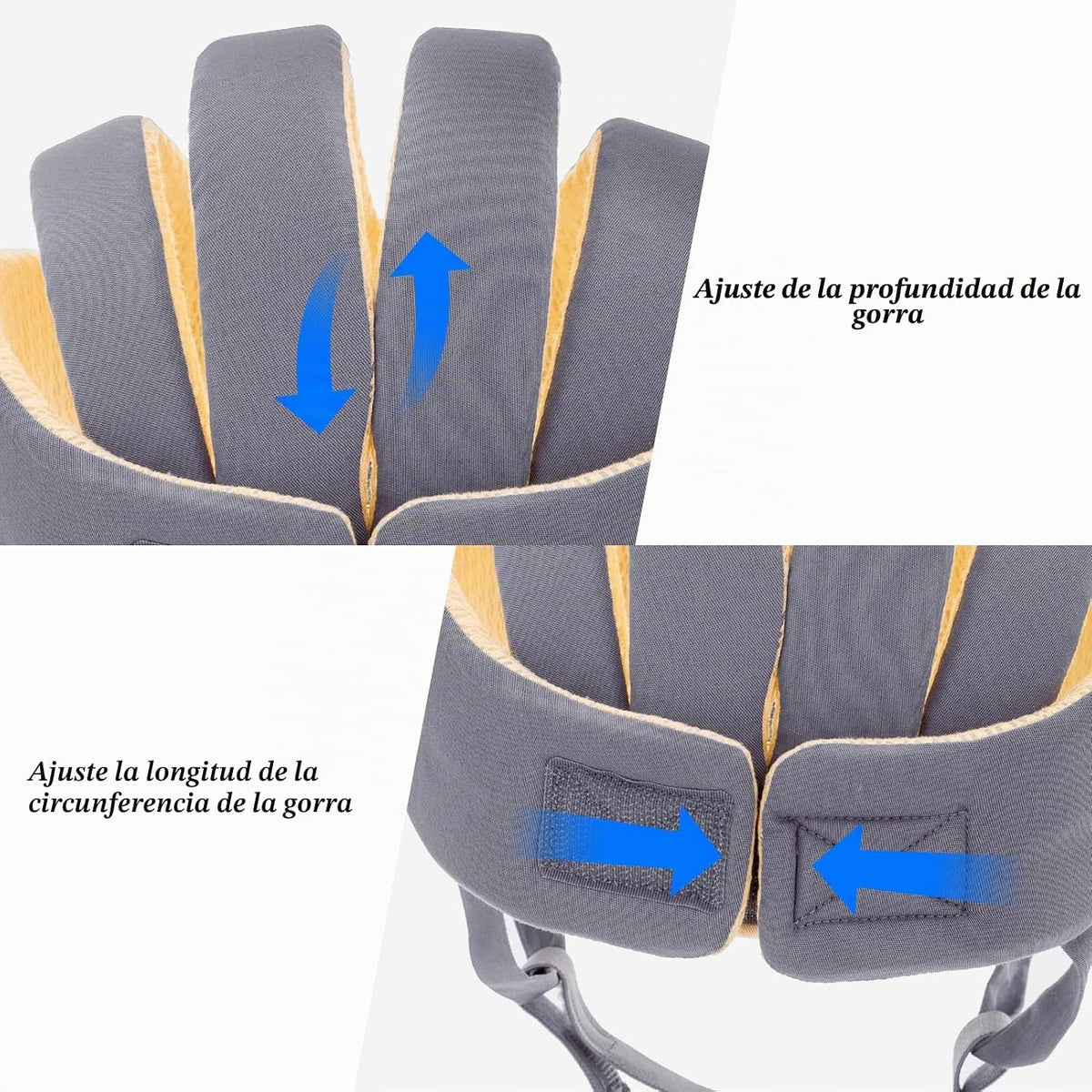 Huifen Casco de bebé, casco ajustable para niños, para aprender a c...