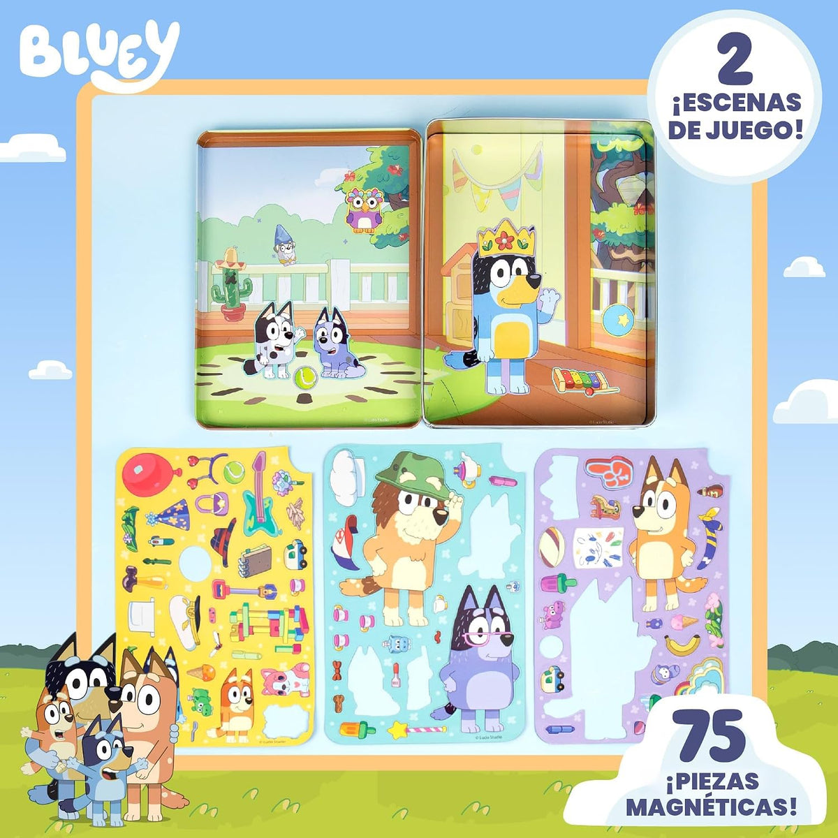 Juego magnético Bluey, juguetes de actividad magnética, grandes fie...