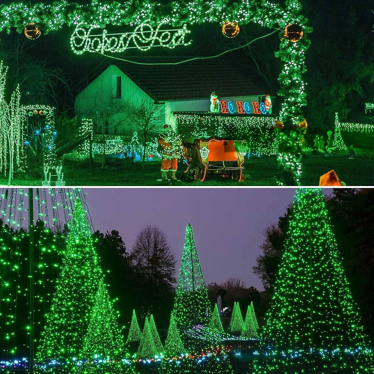 Cadena de luces de Navidad conectables de 88 pies y 240 LED para ex...