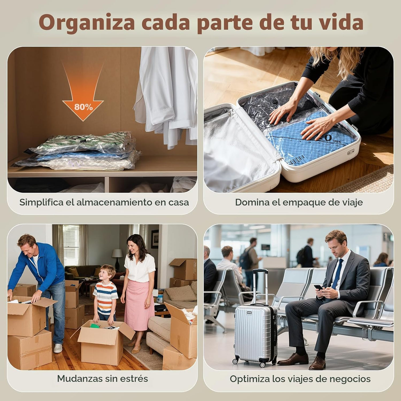 Nicetree Paquete de 24 bolsas de almacenamiento al vacío con bomba...