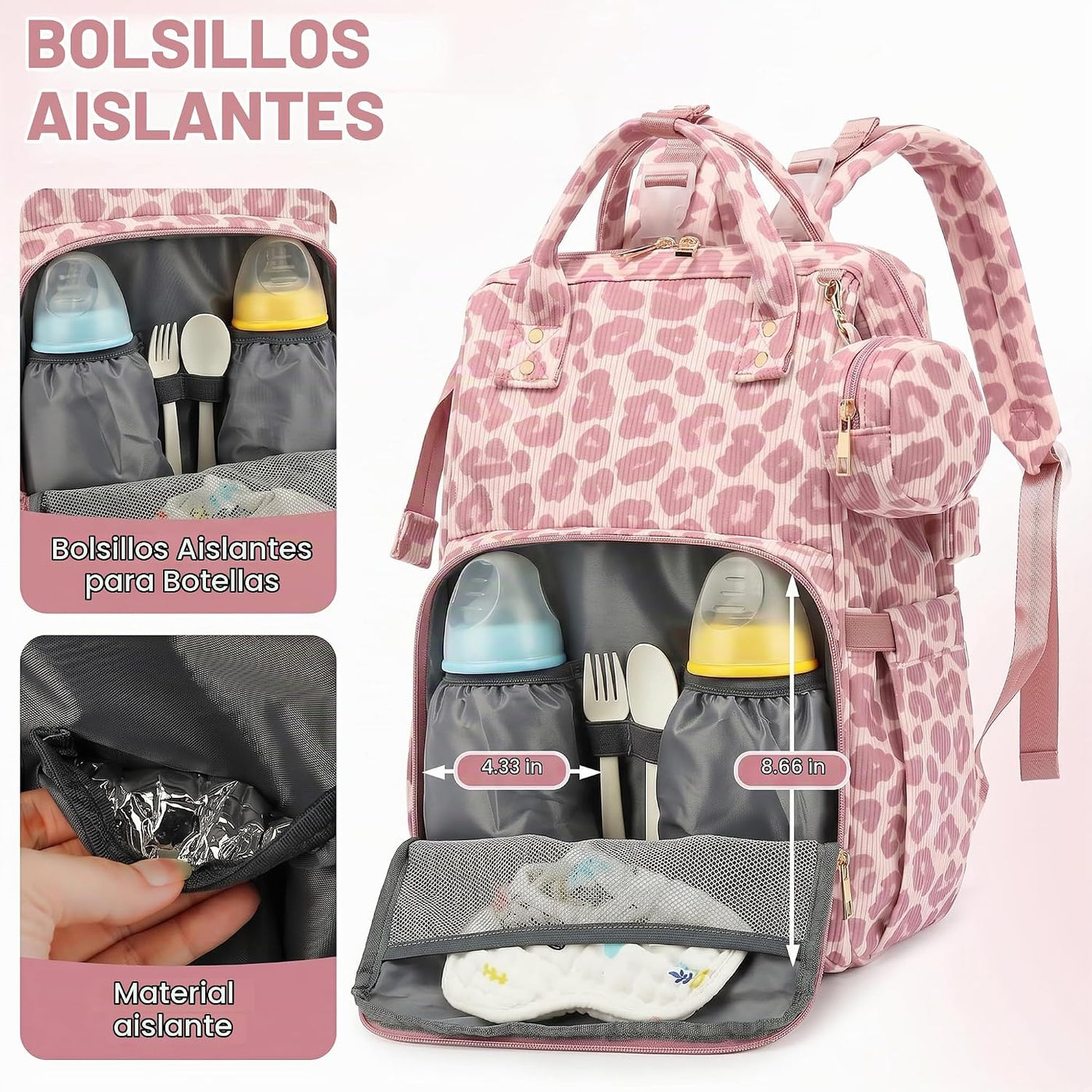 Lrenagao Mochila para pañales de bebé para mamá y papá, bolsa de pa...