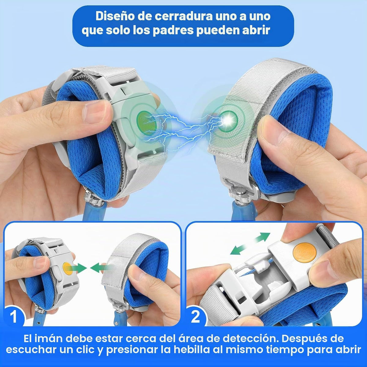 Accmor - Muñequera reflectante antipérdida con cerradura para niños...