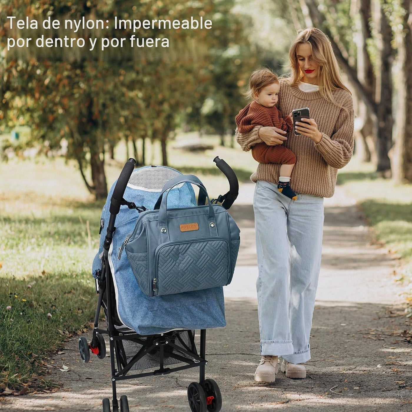 FHELAD Pequeña bolsa de pañales para mujer, mini bolsa de bebé 4 en...