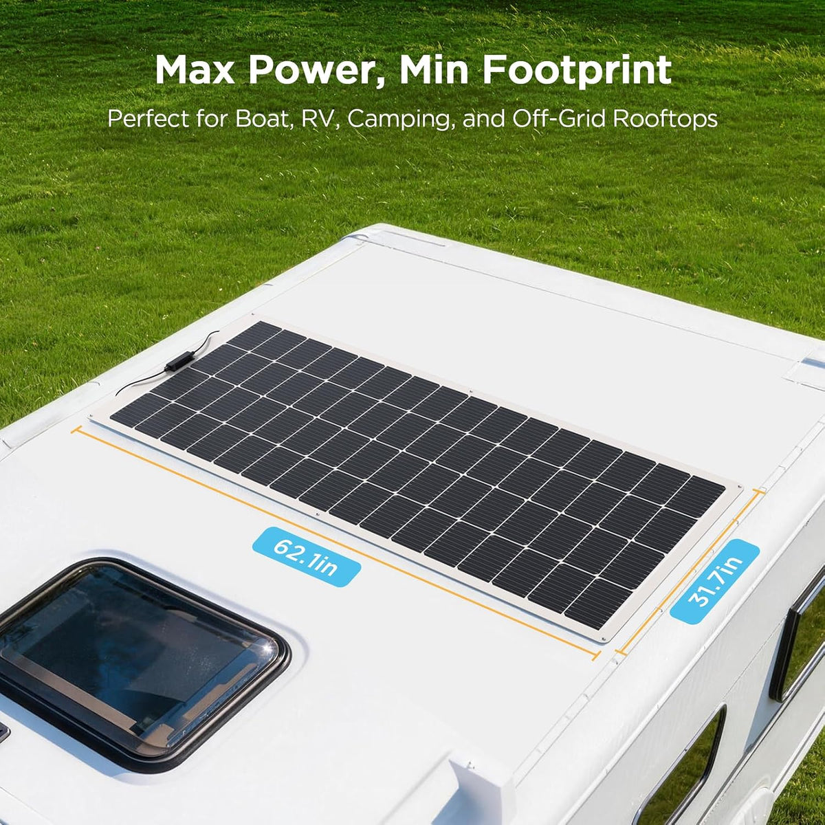 Callsun Panel solar flexible 200W, ETFE ultrafino flexible de 240 °...