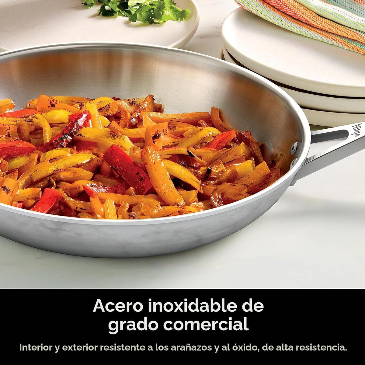 Ninja EverClad - Sartén de acero inoxidable de grado comercial de 2...