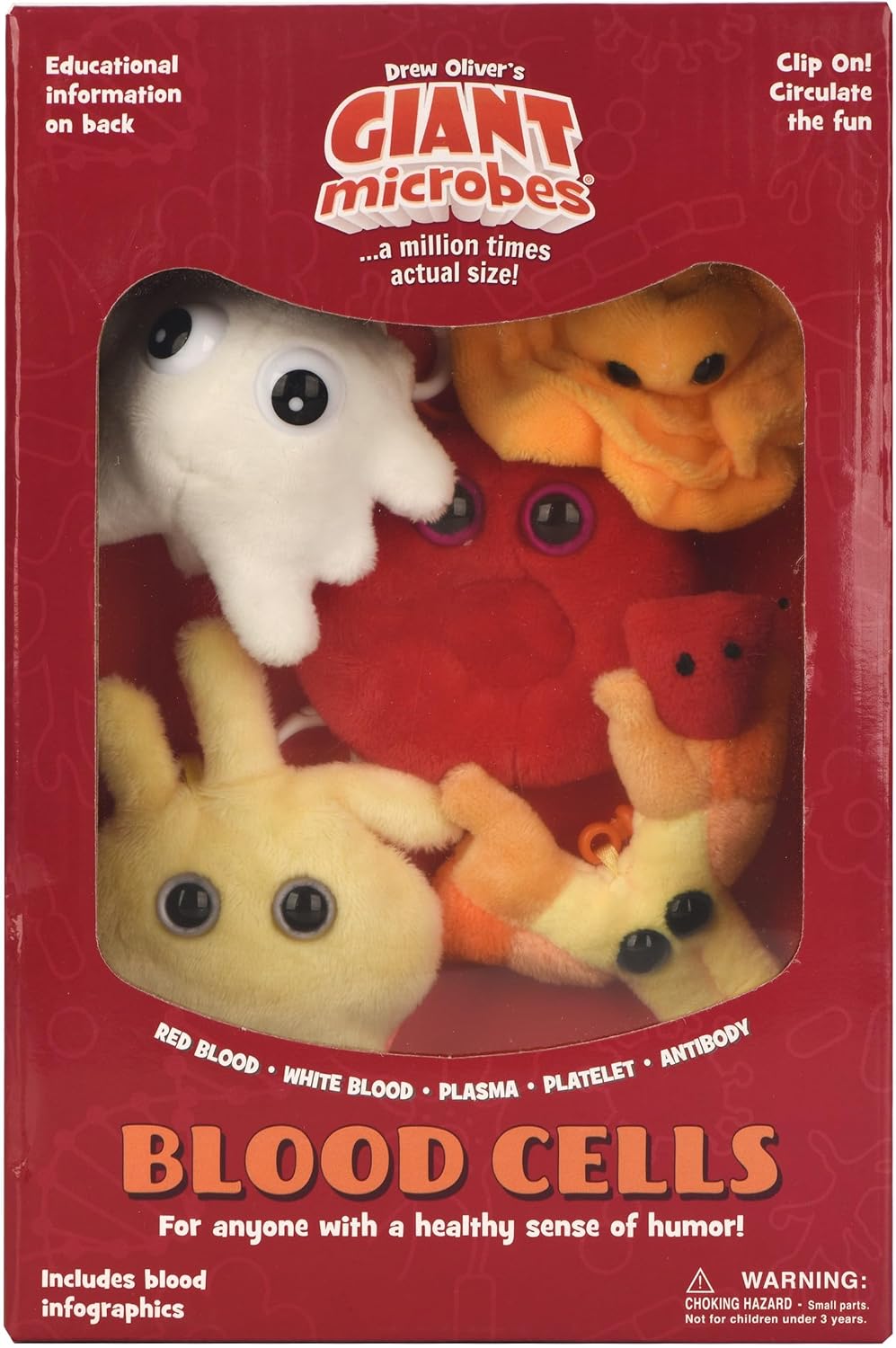 GIANT MICROBES Caja de regalo con temática de células sanguíneas, l...