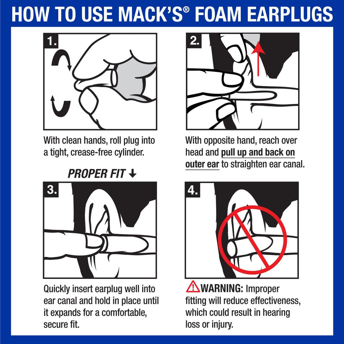 Mack's Tapones para los oídos de espuma suave, 50 pares, 32 dB...