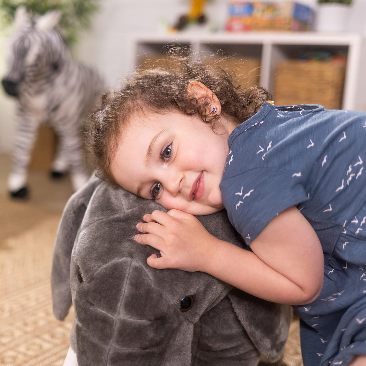 Melissa &amp; Doug Elefante gigante - Animal de peluche realista (m...