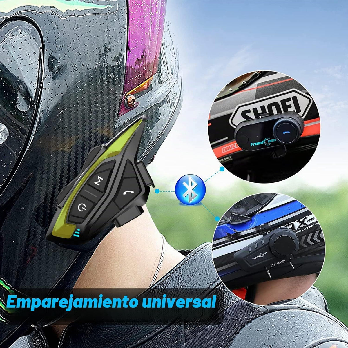 Kit de intercomunicador Bluetooth para casco de motocicleta, casco...