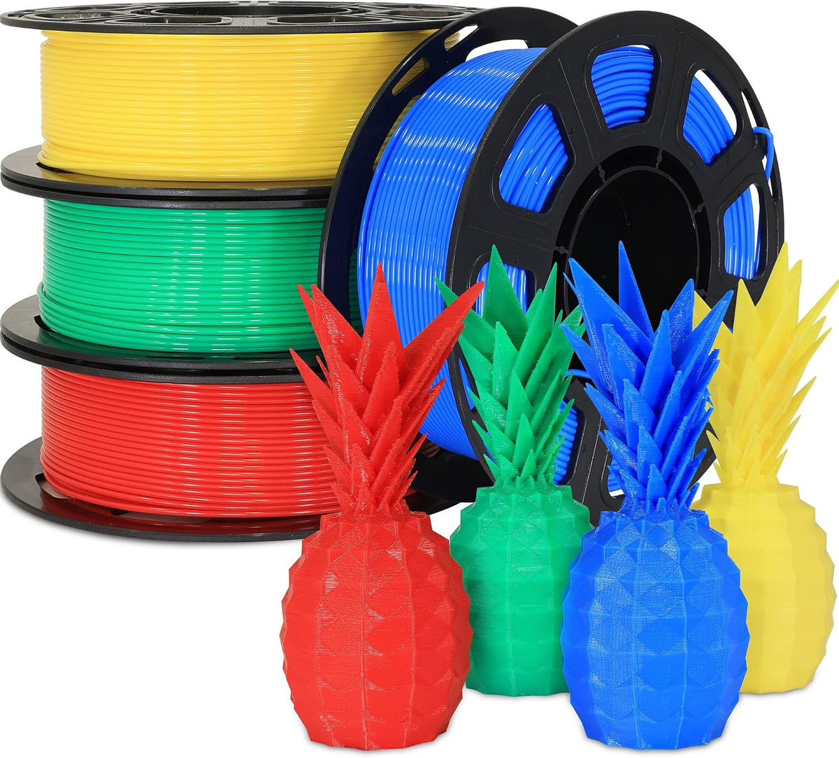BBLIFE 1.75mm filamento de impresora 3D PLA 4 en 1 paquete: Rojo, A...