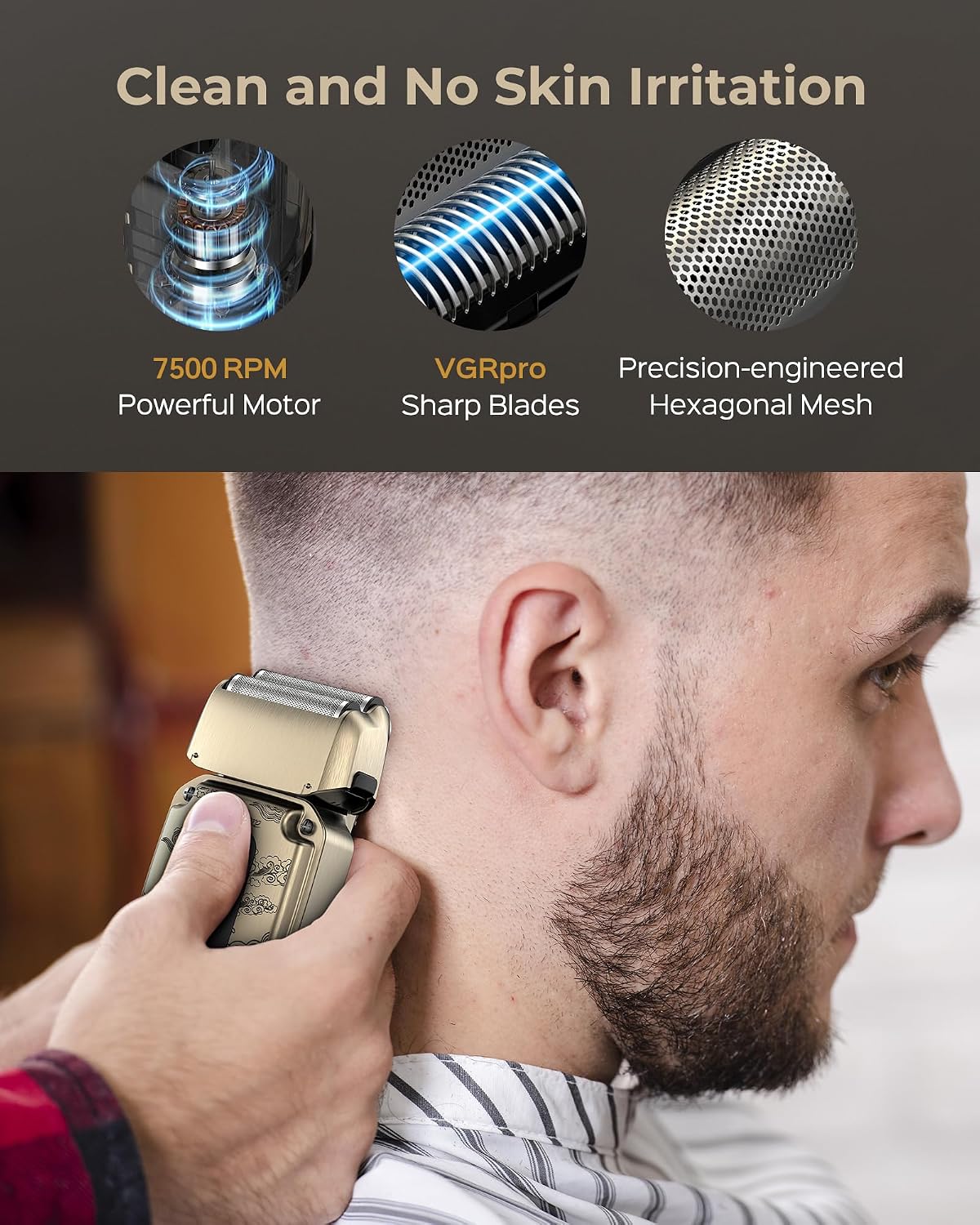 VGRPRO Cortapelos para hombres, recortadora de barba, afeitadora de...