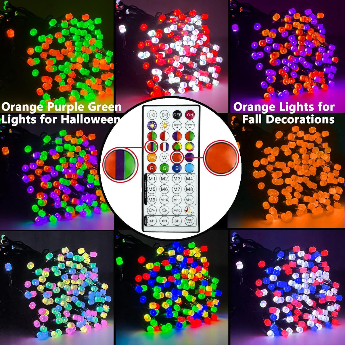 Luz inteligente de Halloween que cambia de color 264FT 800 LED nara...