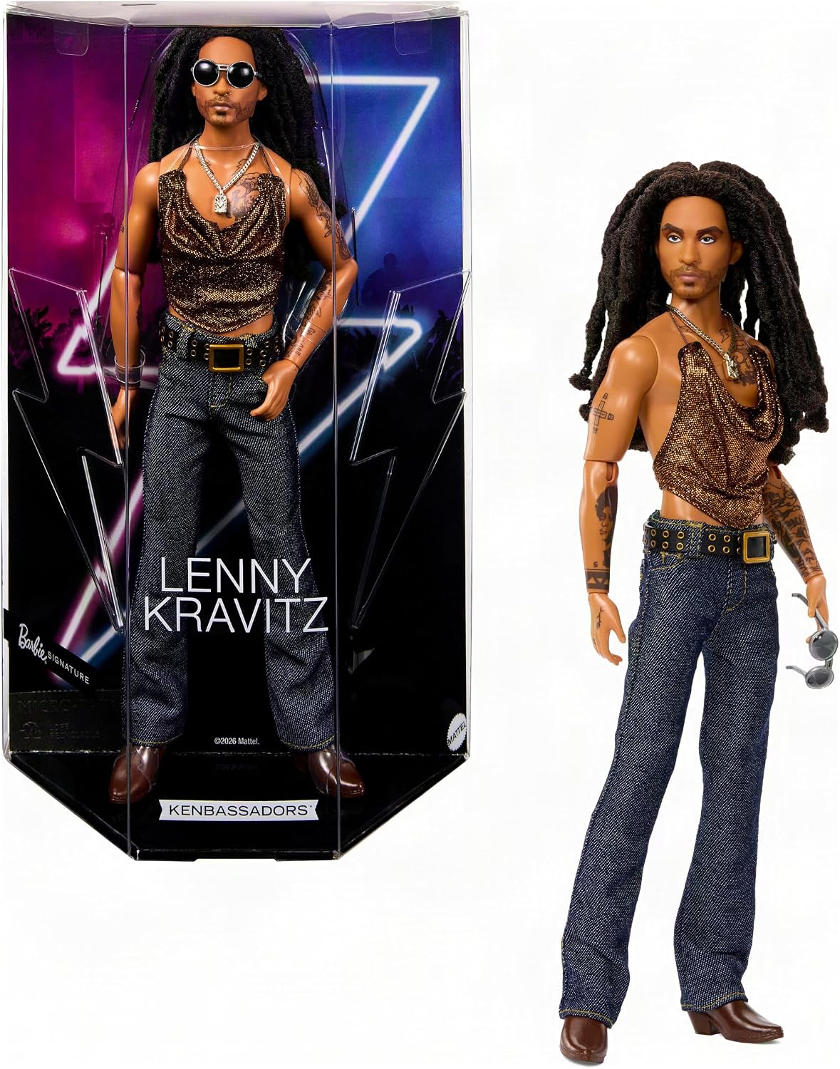 Barbie Muñeca Kenbassadors Lenny Kravitz de la firma | Muñeca de mo...