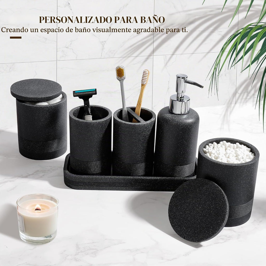 Juego de accesorios de baño, juego de 6 piezas de accesorios de bañ...